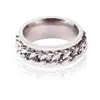 Anillo de Acero Inoxidable Estilo Tiktok Transfronterizo para Mujer, Abrebotellas con Diseño Giratorio para Alivio del Estrés, Anillo de Nicho