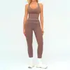 Nuevo conjunto deportivo cruzado de chaleco y shorts para yoga para mujer, ropa deportiva para fitness al aire libre y running, ropa de gimnasio para mujer