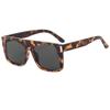 Óculos de Sol Quadrados Estampa de Leopardo Europeus e Americanos Moda Transfronteiriça Óculos de Sol Óculos de Sol Femininos High-end Emagrecimento Rosto Grande
