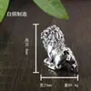 Branco Cobre Velho Leão Verde Chá Pet Relief Presente Coleção Decoração Home Office Desktop Retro Chinês Pequenos Ornamentos