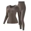 Conjunto de Ropa Interior Térmica de Cachemira para Otoño e Invierno, Adelgazante, Levanta Glúteos, Control de Abdomen, Capa Base Calefactora, Tops y Pantalones Térmicos Moldeadores del Cuerpo