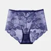 Ropa Interior Sexy de Encaje de Cintura Media para Mujer, Malla, Sin Costuras, Transpirable, Transparente, Calado, Tentadora, de Secado Rápido, Lencería de Lujo para Mujer