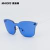 Óculos de Sol Estilo Europeu e Americano da Moda da Jamie com Lentes Oceânicas de Peça Única Fashion e Únicas, Óculos Coloridos de Armação Grande para Celebridades da Internet