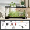 Pecera Pequeña Sala de Estar Paisaje Ecológico Plástico Transparente Pecera para Peces Dorados Filtro Oxigenador Máquina Todo en Uno Pecera de Escritorio con Tapa