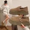 Nuevos Zapatos Bean Bean para Mujer Zapatos Individuales Zapatos Birkenstock Birken 2026 Otoño Invierno Mocasines Slip-ons Suela Gruesa Versátiles Casuales