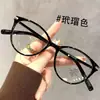 Gafas de montura grande ins moda versátil lentes transparentes para estilo de rostro al natural montura de gafas anti luz azul rostro grande anti luz azul