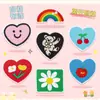 Parches Adhesivos para Ropa, Fuerte Adhesivo, Sin Coser, Parches de Reparación de Alta Gama de Tamaño Grande para Chaquetas de Plumas, En Forma de Corazón, Florales, Parches de Tela con Bordado de Cerezas