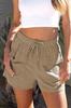 2024 Moda Transfronteiriça Europeia e Americana All-match Casual Shorts Textura Textura Bolso Duplo Elastômero Cintura Cordão Calças