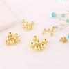 Cuentas Sueltas Chapadas en Cobre con Color Conservado de Oro Real de 18K Cuentas Redondas Chapadas en Oro Cuentas Espaciadoras para Pulsera Collar Material DIY Hecho a Mano Accesorios de Joyería