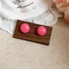 Pendientes Redondos de Bola de Resina Colorida Aguja de Plata Dopamina Estrella Pendientes de Botón de Lujo Ligero Gama Alta Pendientes para Mujer con Sentido de Diseño Nicho