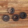 Nuevos botones de cuerno con efecto antiguo especial, color café natural, para abrigo de lana, chaqueta, botones de cuerno de cuatro ojales