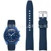 Adecuado para relojes Swatch de marca compartida con la serie Omega Blue Moon Planet Correa de silicona Liberación rápida Extremo curvo 20 mm