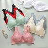Novo sutiã de renda sem fio plus size feminino push-up ajustável anti-exposição fino respirável beleza top de tubo nas costas
