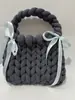 Comercio Exterior Hilo Fresco Súper Grueso Bolso Tejido a Mano DIY Bolso Terminado Bolso de Mano Tejido a Mano Hecho por Uno Mismo Regalo para Novia