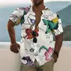 Comercio electrónico transfronterizo más vendido estilo europeo y americano verano estampado navideño 3D camisa hawaiana de manga corta para producción a medida