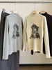 Suéter de Punto de Manga Larga con Estampado de Gato y Cuello Medio Alto Estilo Coreano para Mujer 26 Novedad de Otoño Reductor de Edad Ajustado Capa Interior Capa Base Top