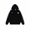 Moletom feminino estilo high street americano 2026 com letras de espuma, cores contrastantes e três listras, top da moda outono/inverno