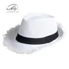 Sombrero de ala ancha de moda estilo coreano para mujer, Sombrero de paja de ala ancha para protección solar de verano de color liso, Sombrero de playa, Sombrero Jazz para hombre