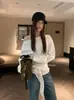 MZI STUDIO Otoño Mujer Estilo Coreano Simple Plisado Cuello Corbata Manga Larga Blusa 157965 (con bufanda)