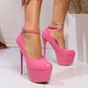 Sapatos de Salto Alto Novos de Primavera Europeus e Americanos para Mulheres, Saltos Agulha Color Block, Sapatos Sexy, Plataformas Impermeáveis, Saltos Super Altos, Sapatos Femininos para Boate, Modernos