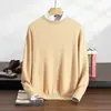 Nuevo Suéter de Cachemira Otoño e Invierno para Hombre Pulóver Cuello Semi Alto Color Sólido Capa Base Suave Cómodo Versátil Suéter de Cachemira de Cabra Suave
