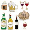 Item popular cruzado lote misto pingente de caneca de cerveja com gota de óleo taça de vinho pingente de liga charm para joias DIY acessórios atacado