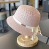 Sombrero de Paja Parasol Estilo Coreano de Verano Sombrero para Niñas Tesoro de Playa para Mujeres Bolsa para Niños Sombrero Protector Solar Sombrero de Pescador de Sol para Niña Verano