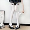 Medias Liguero de Terciopelo Blanco para Mujer, Estilo Lolita Japonés, Calcetines Largos hasta la Rodilla de Puro Deseo, Medias Largas Finas con Lazo para Primavera y Verano