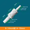 Adaptador Plástico para Mudança de Tamanho de Mangueira, Conector Reto de Duas Vias para Tubos de Água, Conector Reto com Barbante 6/8/10/12mm