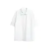 Camisa de Manga Curta Tendência Verão Ace Nova Moda Estilo Hong Kong para Homens, Bonita e Descolada Cor Sólida de Corte Amplo Meia Manga Hc2710