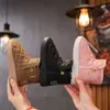 Botas de Neve Infantis Grandes Pequenas e Médias Forradas com Fleece Sapatos de Algodão Espessados 2024 Inverno Solado Macio Antiderrapante Botas de Cano Curto para Meninos
