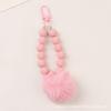 Nuevo llavero colgante de cadena de bolas de pelo, pequeño, fresco, de color sólido, accesorios de cadena de bolas, pintura, gancho para puerta, decoración de funda para audífonos