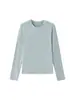 Blusa de tricô básica minimalista com gola redonda e manga longa para mulheres, multi-colorida, peça essencial para o dia a dia 13213