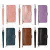 Para Celular Samsung S24plus Capa de Couro com Zíper Porta-Moedas S22/S23 Crossbody Carteira Flip Capa Protetora