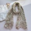 Lenço Artístico Plissado Floral de Algodão e Linho para Mulheres Four Seasons Soft Retro All-match Warm Shawl Ar Condicionado Quarto Pescoço Cachecol