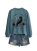 Sin la oscuridad Amazon Wish Estación Independiente Cómodo de Moda Temperamento Sudadera de Otoño Invierno para Mujer