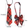 Traje de corbata con banda de goma y cuello directo de fábrica, uniforme de clase, uniforme escolar, actividad de rendimiento, corbata estampada para niños, cuello con flores