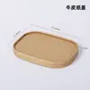 Recipientes descartáveis de papel kraft espesso para alimentos com revestimento à prova d'água e resistente a óleo, adequados para micro-ondas e ideais para embalar frutas, saladas e marmitas.