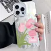 Tulipán Rosa Transfronterizo Adecuado para Iphone17 Estilo Coreano Funda para Teléfono Apple 15Pro Anticolisión Cubierta Protectora Dulce