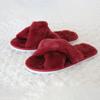 Zapatillas de casa cruzadas para boda de alta gama imitación piel de conejo terciopelo de coral no desechables fiesta dama de honor dama de honor dama de honor zapatillas