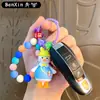 Pulseira Fofa de Contas Figurinha de Pato Pequeno Chaveiro de Carro Criativo Corrente de Contas Coloridas Contas com Letras de Coração Pingente de Bolsa