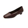 Zapatos Casuales Elegantes de Moda Francesa Versátiles de Suela Blanda y Punta Cuadrada, Tacón Grueso, Poco Profundos, Novedad Primavera/Otoño 2026