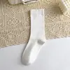 Calcetines de Algodón Puro para Mujer, Estilo Verano, Calcetines de Media Pantorrilla de Algodón de Xinjiang, Color Sólido, Calcetines de Dormir para Pareja para Todas las Estaciones