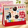 Calendário de Índice Horizontal 2027 Personalizado para Desktop Publicidade Corporativa Calendário de Mesa Desenho Animado Estudante Fofo Mensal