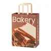 Bolsas de Tote para Pan de Moda, Bolsas Impresas para Empaque de Tostadas, Bolsas para Llevar de Panadería, Bolsas de Papel Kraft para Uso Comercial