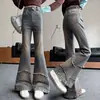 Pantalones de Campana de Alta Elasticidad para Niñas, Pantalones Versátiles Ajustados para Primavera y Otoño, Jeans para Niños Grandes, Pantalones Acampanados de Otoño, Pantalones para Niños