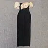 Moda Femenina Transfronteriza Europea y Americana Vestido Elegante de Vendaje Bloque de Color Vestido de Noche Bandagedress