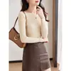 Procesamiento OEM ropa de mujer 2026 nueva moda otoño e invierno elegante top de punto elegante de punto con hombros descubiertos de manga larga