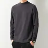 Nova blusa masculina de gola alta de manga comprida para o outono, estilo coreano, moderna, camiseta preta pura para o outono