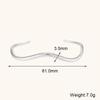Pulsera abierta con forma de onda irregular de venta caliente transfronteriza europea y americana joyería simple de acero inoxidable chapada en oro de 18K